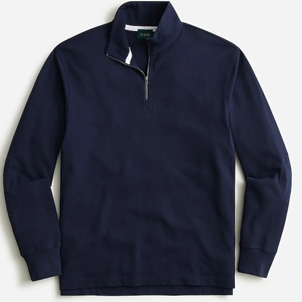 New Jcrew half zip rugby pullover in navy in XS